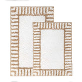 Inaya Modern Striped Tufted Shag Machine Washable Bath Rugs, Set of 2